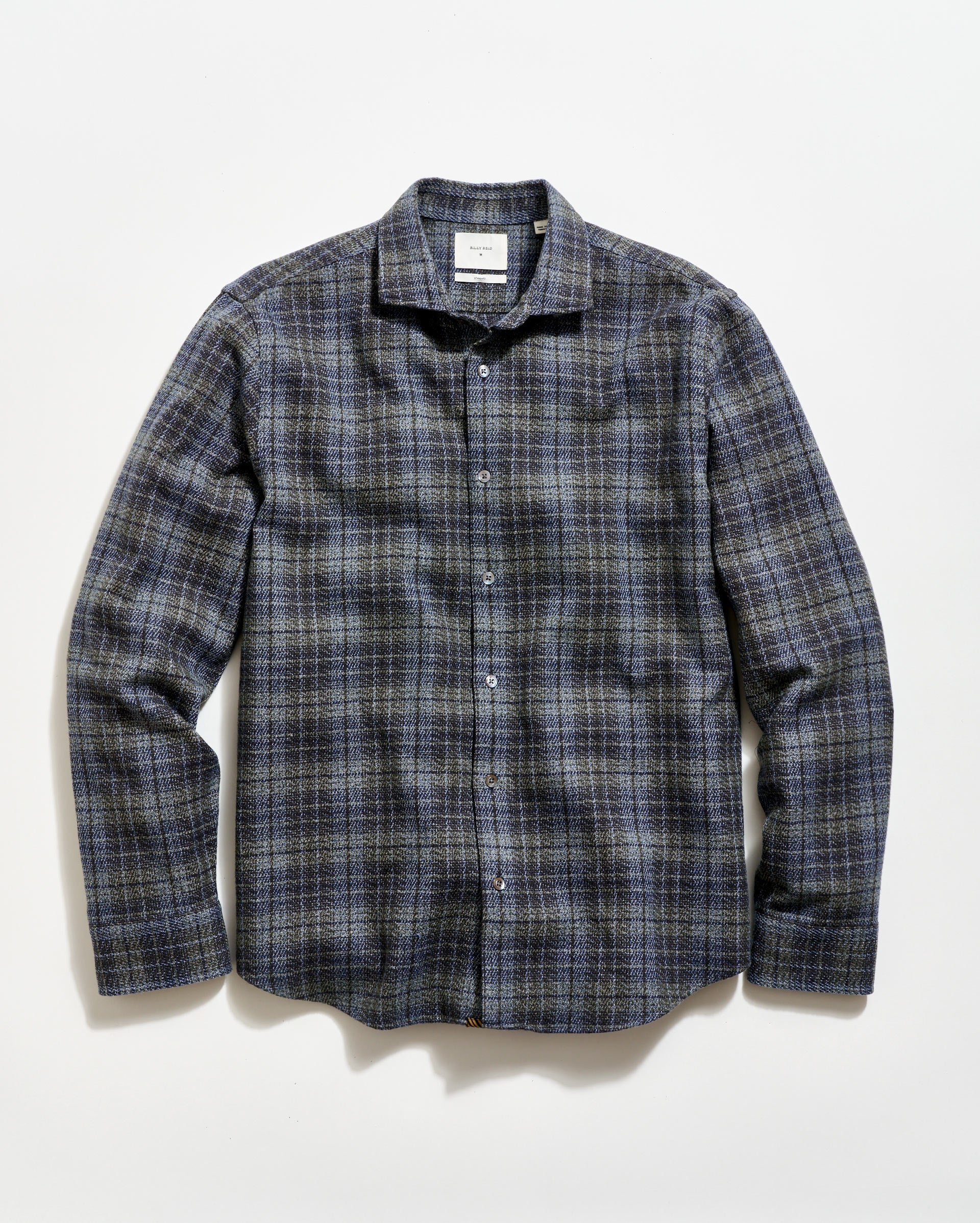 Brushed Plaid Cedar Shirt in Cotton-Wool Blend | Billy Reid