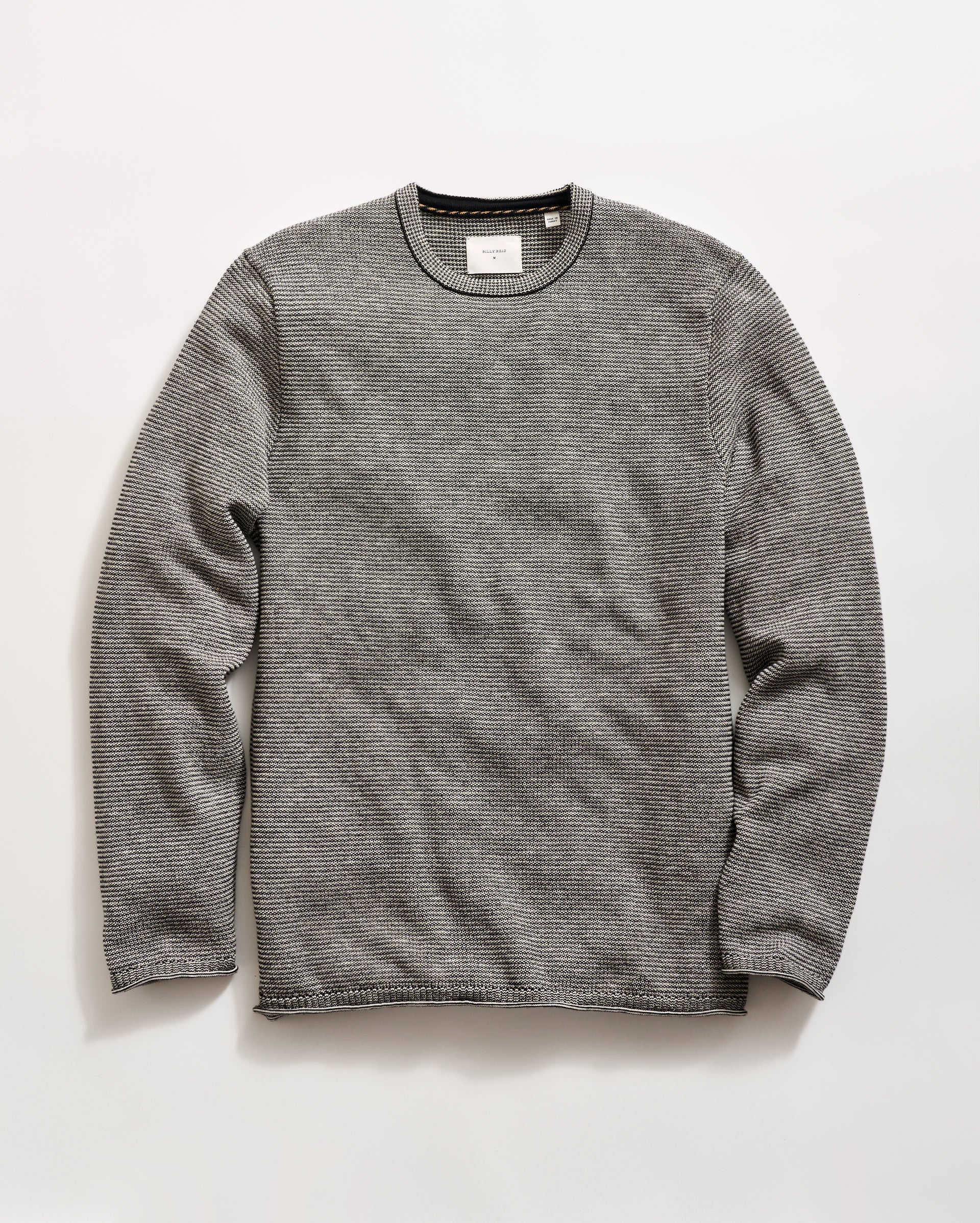 Tuck Stripe Crew Neck Textured Sweater | Billy Reid