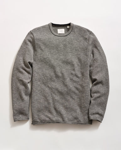 Tuck Stripe Crew in Black