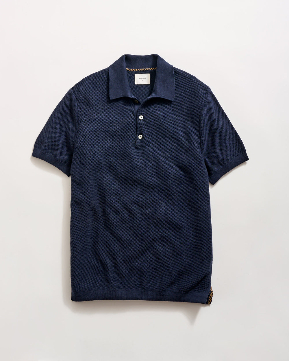 Pique Sweater Polo in Navy