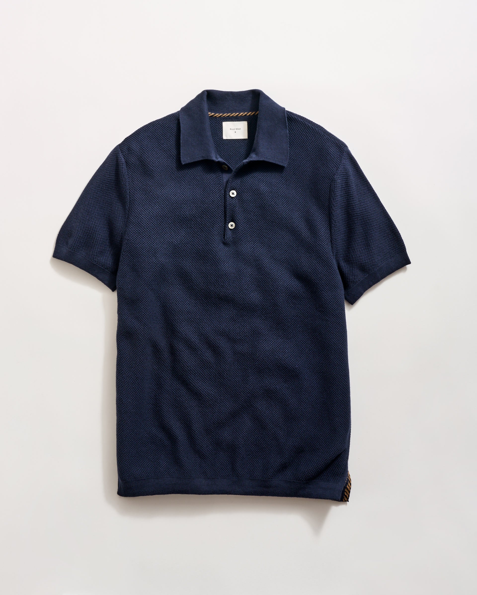 Pique Sweater Polo in Navy