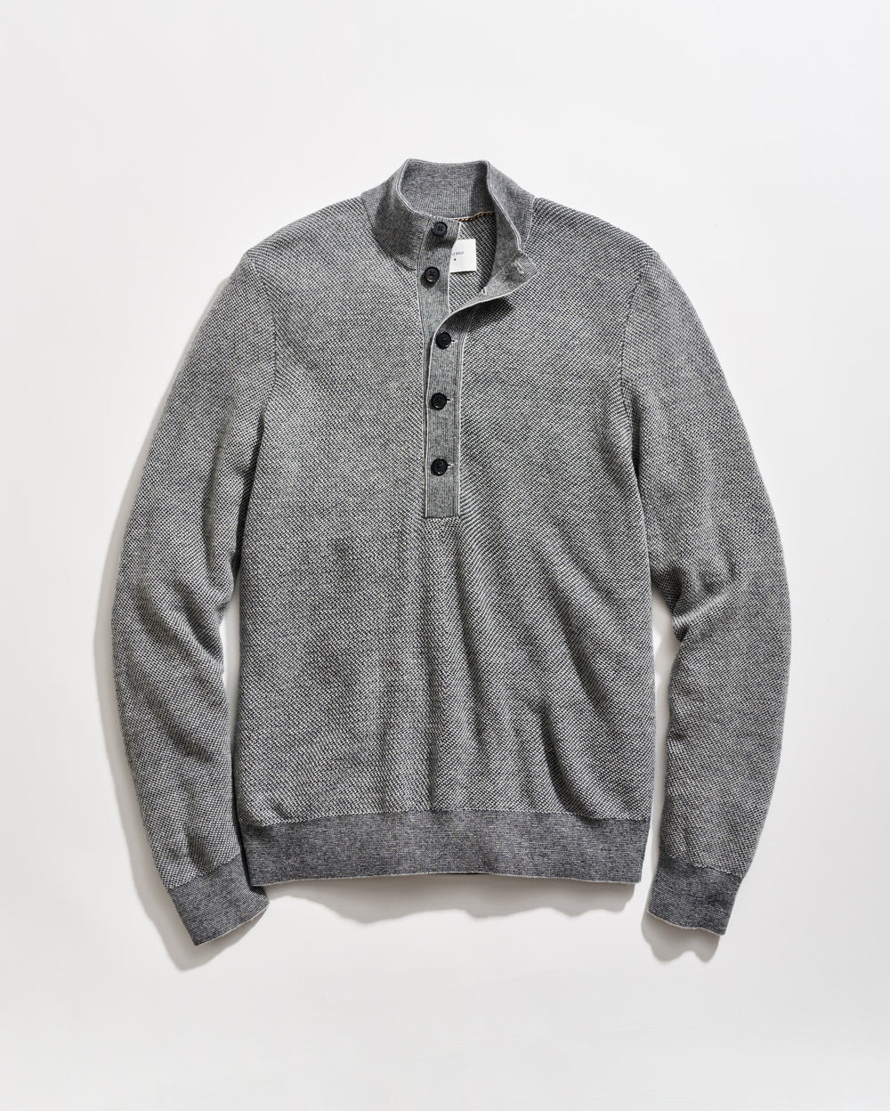 Button Placket Twill Pullover in Charcoal Multi