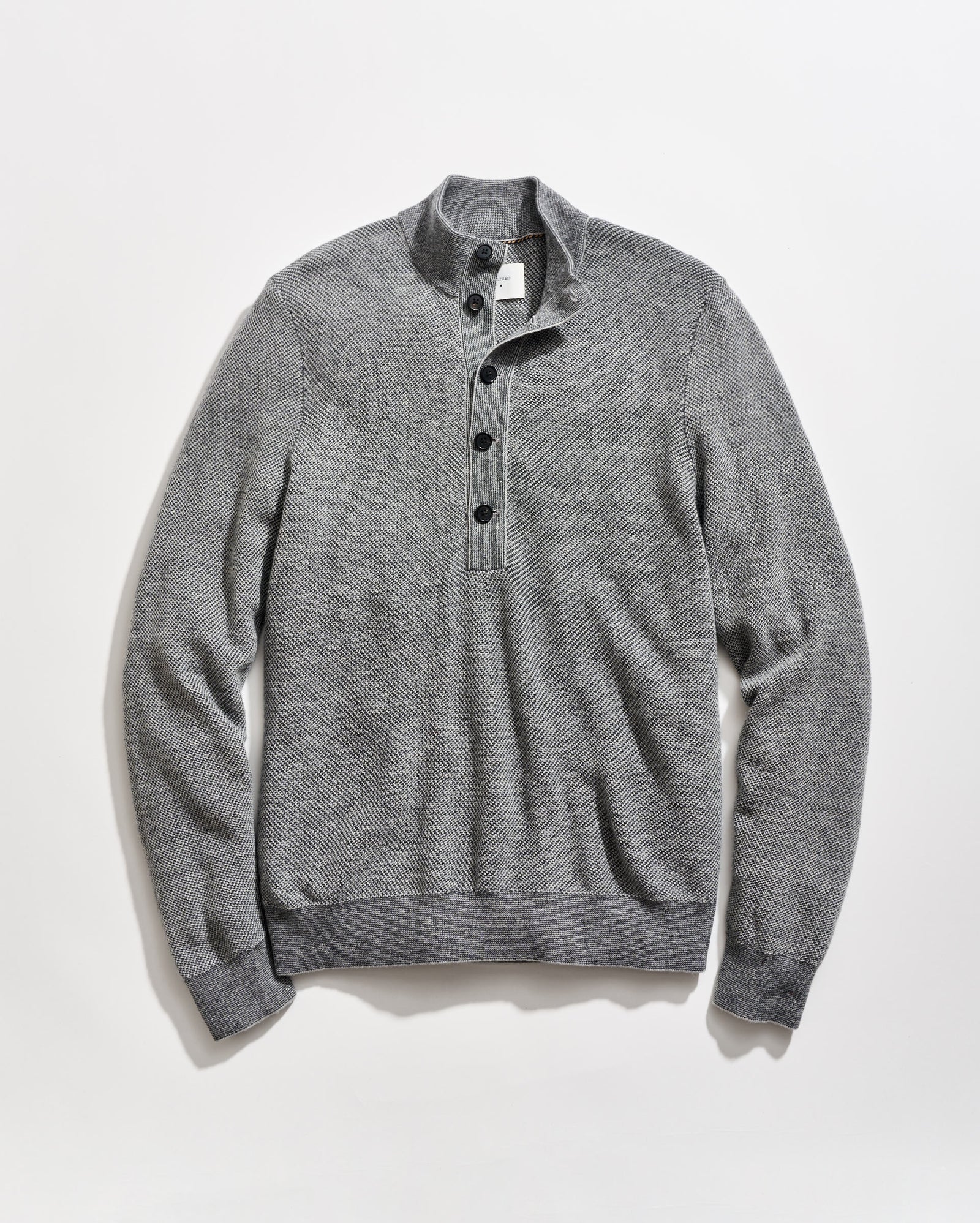 Button Placket Twill Pullover in Charcoal Multi
