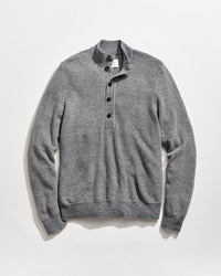 Button Placket Twill Pullover in Charcoal Multi
