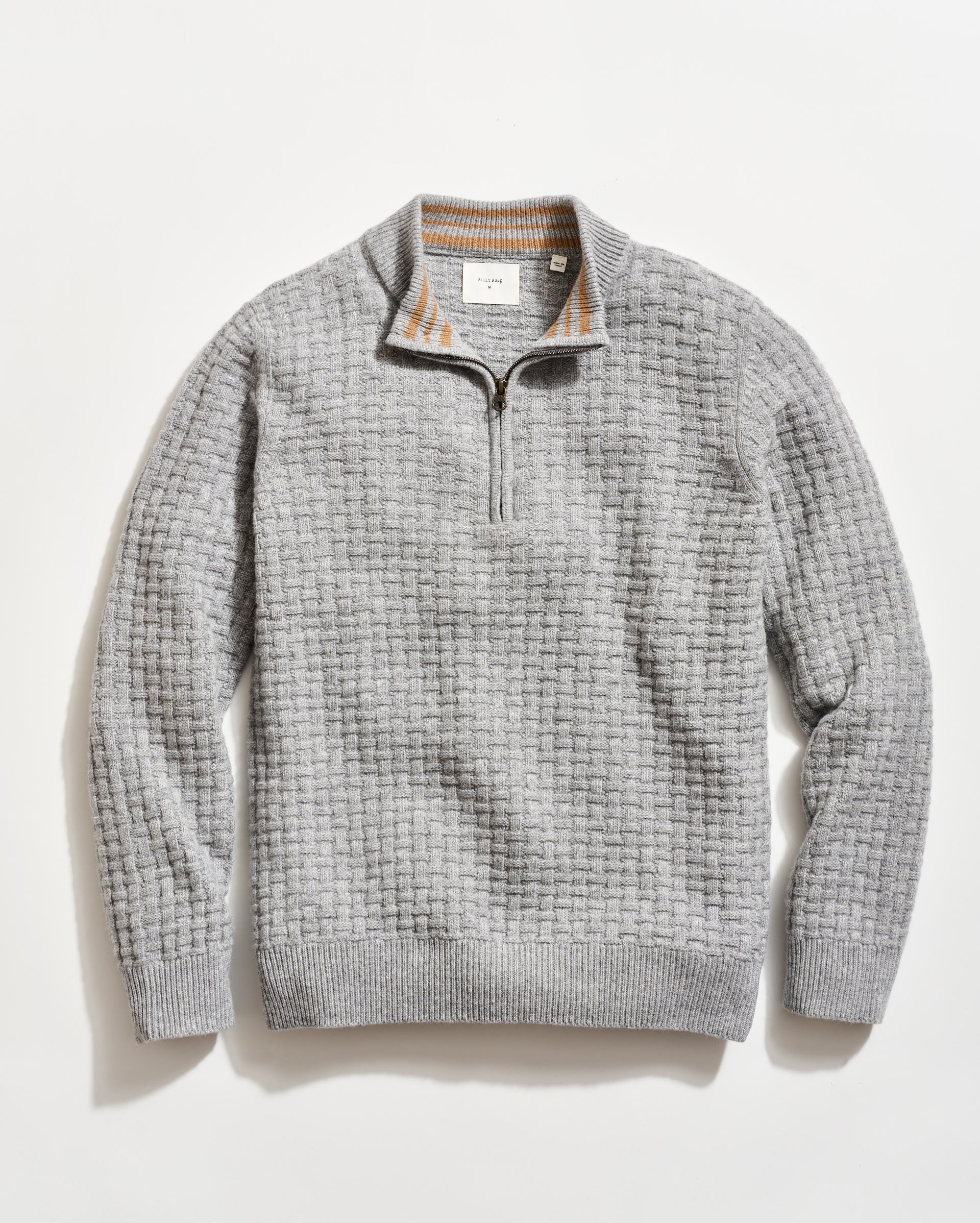 Basketweave Half Zip Sweater