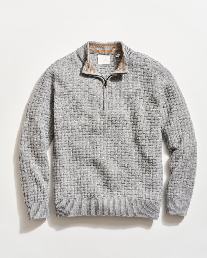 Basketweave Half Zip Sweater