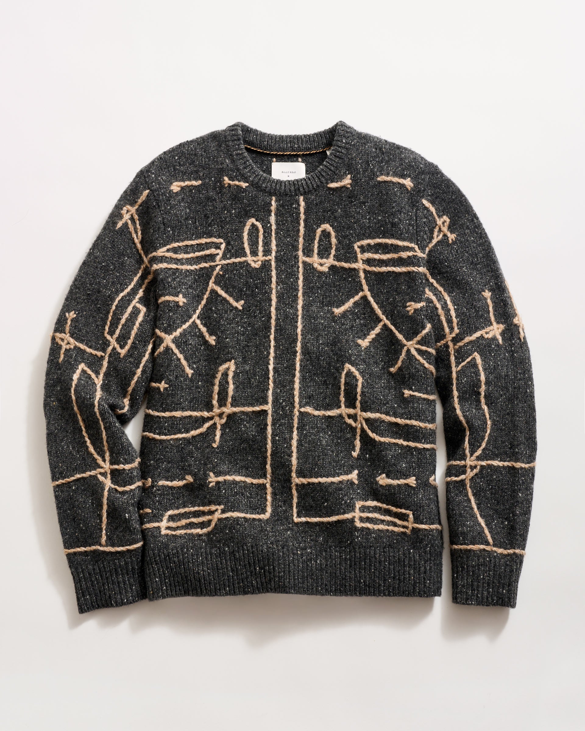 Eastlake Antler Crew Wool-Alpaca-Mohair Sweater | Billy Reid