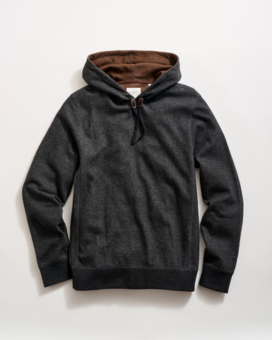 Rib Hoodie Pullover in Black