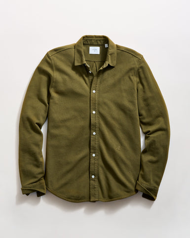 Long Sleeve Knit Yellowhammer Shirt in Olive