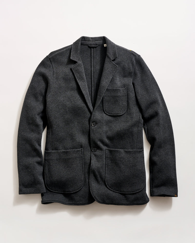 Heathered Knit Sport Coat in Charcoal Heather