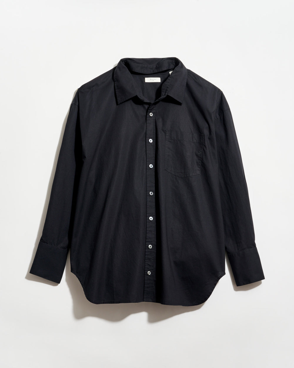 Detachable Collar Dolman Shirt in Black