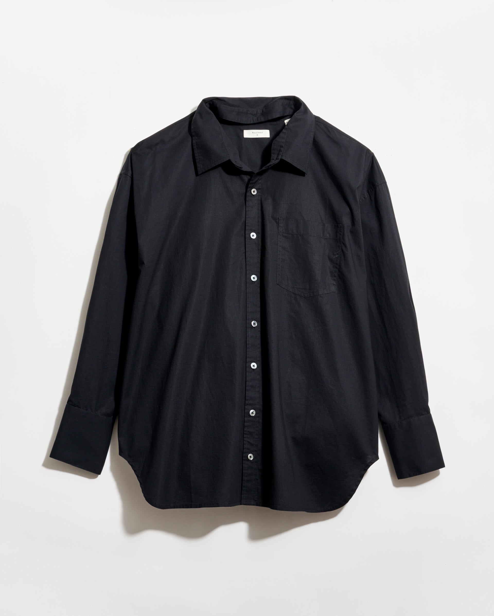 Detachable Collar Dolman Shirt in Black