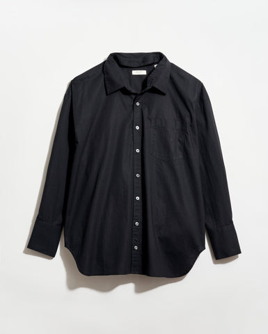 Detachable Collar Dolman Shirt in Black