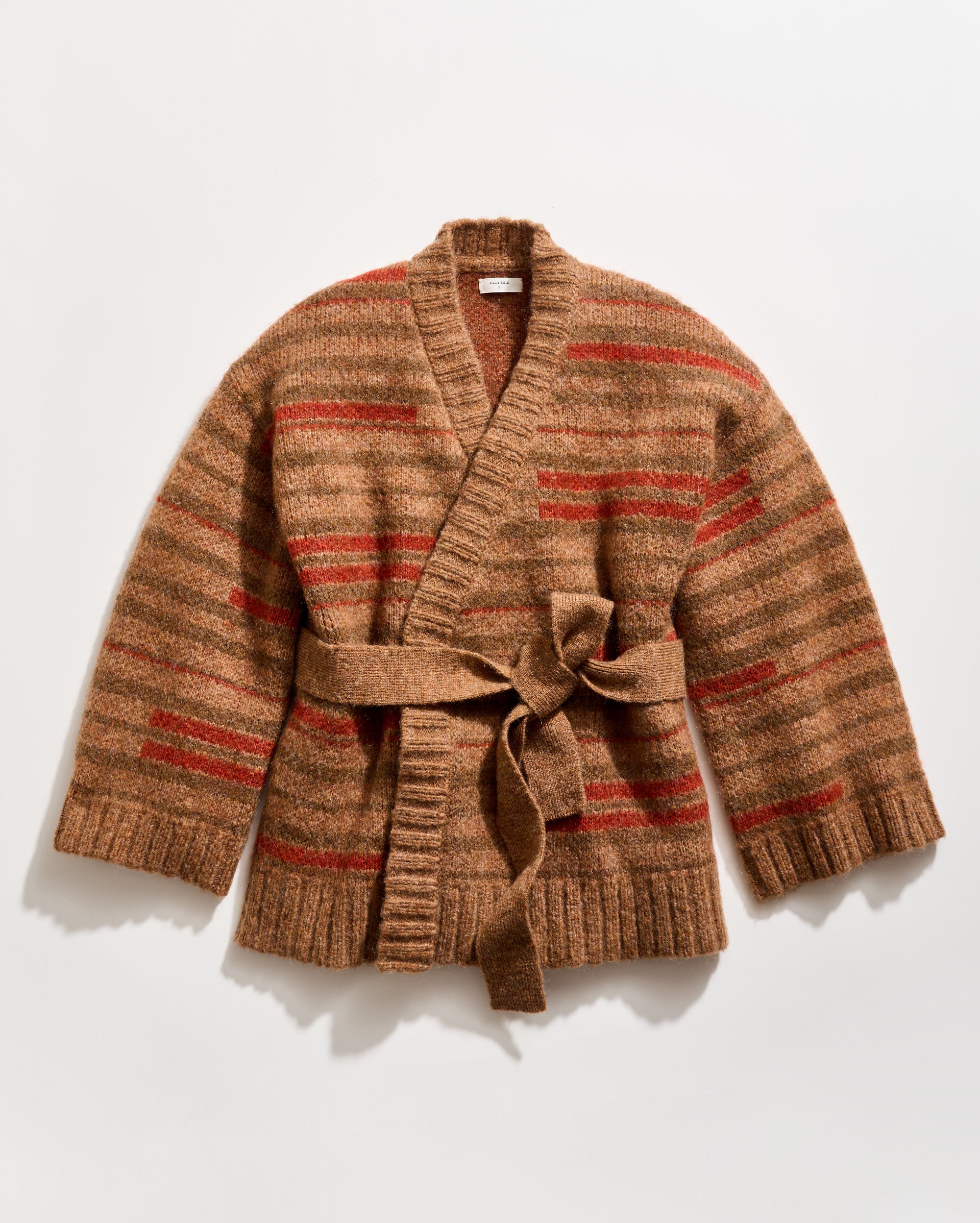 トップス RYU KAGA Damaged knit cardigan Broken Stripe Wrap Cardigan, Wool-Mohair Blend | Billy Reid