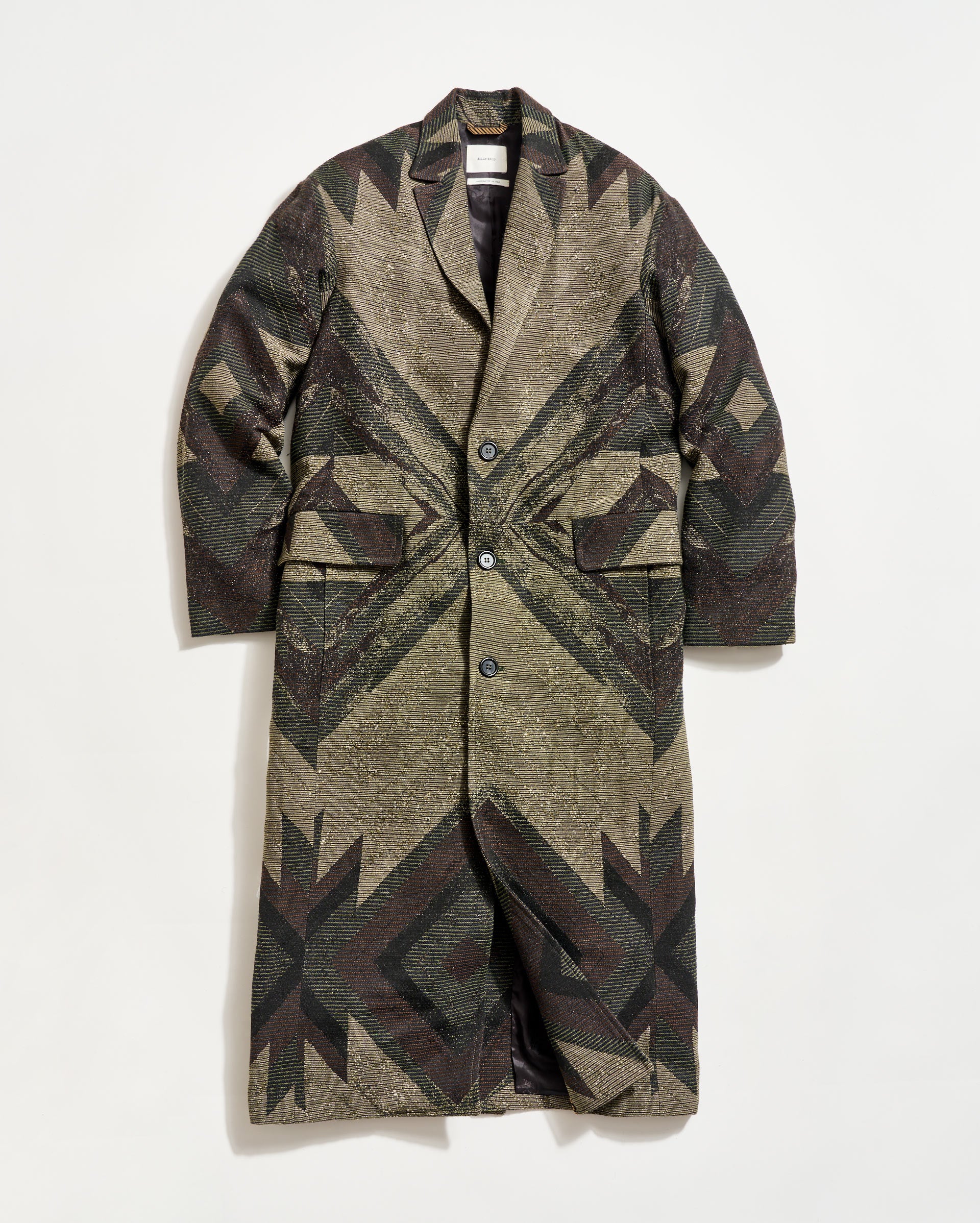 Plank Jacquard Overcoat - Relaxed Oversized Fit | Billy Reid
