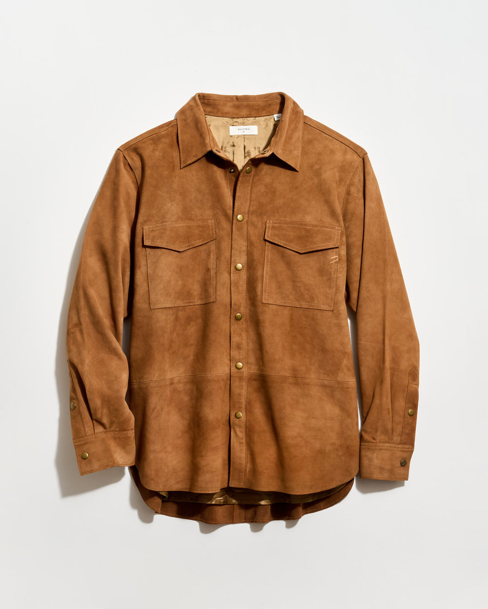 Suede Utility Shirt in Saddle