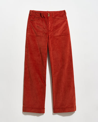 Velvet Wide Leg Pant in Cinnamon