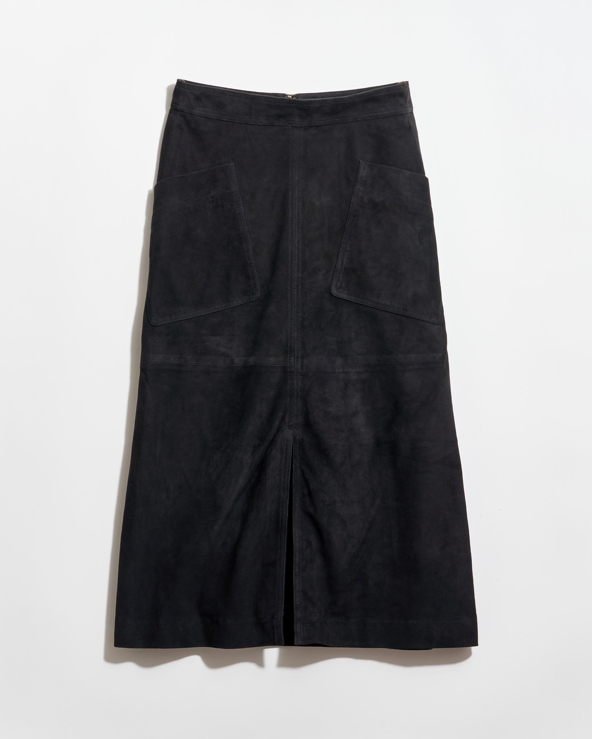 A-Line Goat Suede Skirt with Patch Pockets | Billy Reid