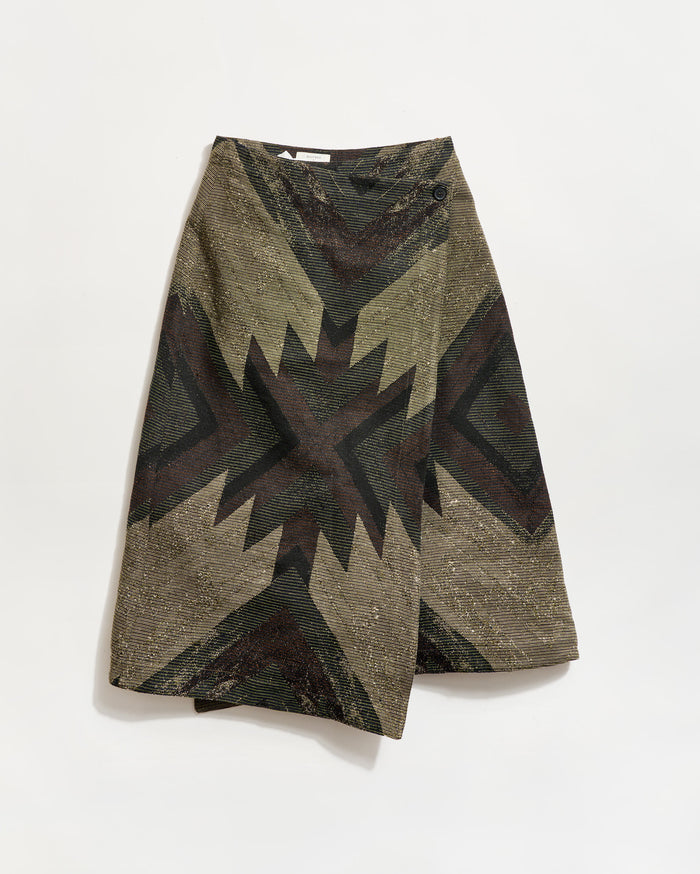 Plank Jacquard Wrap Skirt 