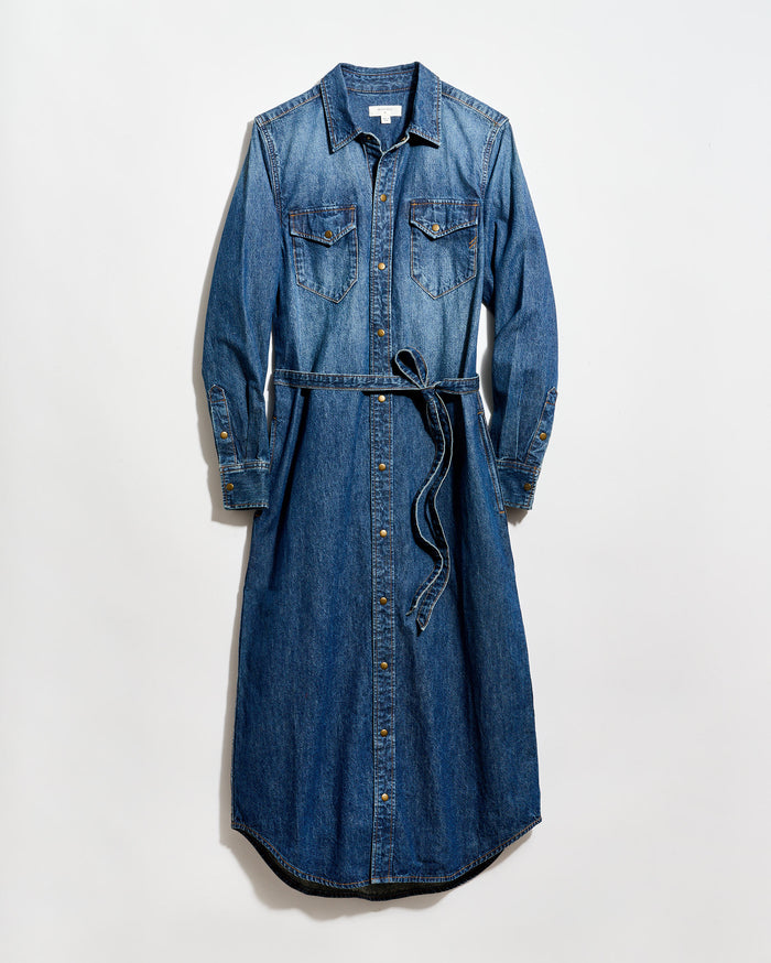 Shoals Denim Maxi Shirt Dress in Light Indigo | Billy Reid Shoals Denim Maxi Shirt Dress in Light Indigo | Billy Reid