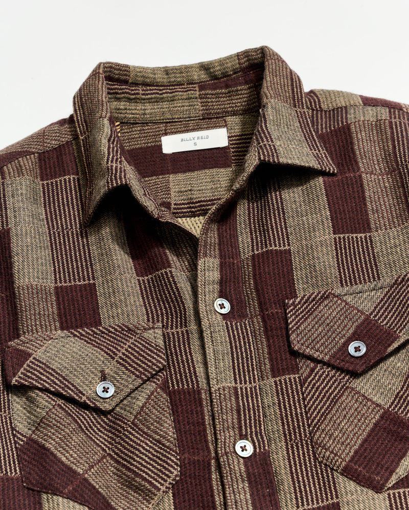 Abstract Heirloom Check Maxi Shirt Dress
