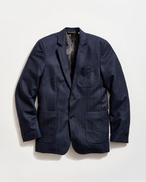 VIRGIN WOOL PLAID ARCHIE JACKET	NAVY MULTI