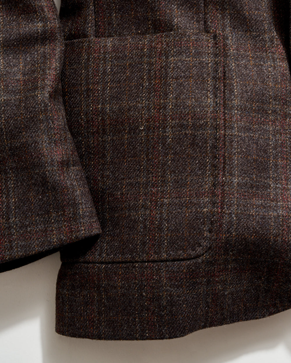 Close-up of a brown plaid fabric texture