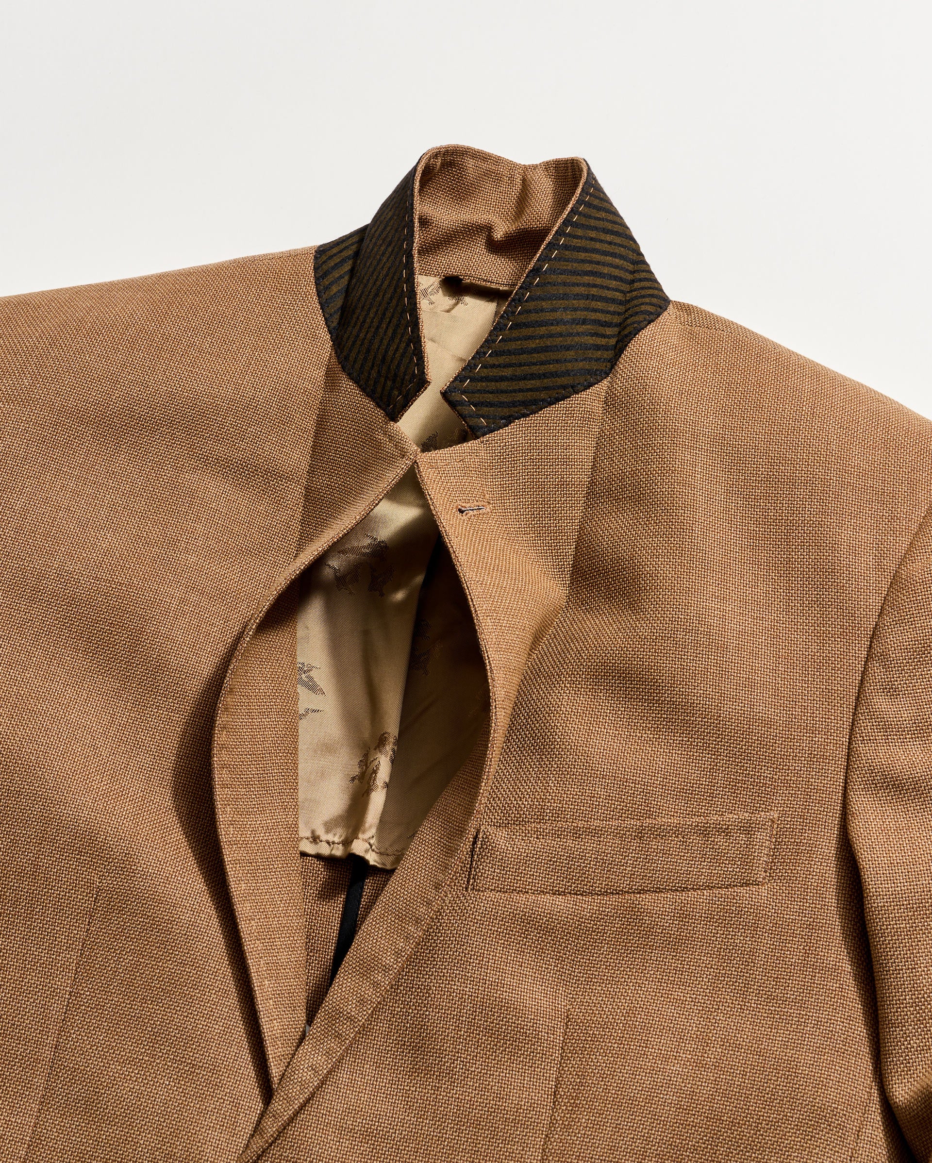 Virgin Wool Walton Jacket in Brown Basketweave | Billy Reid