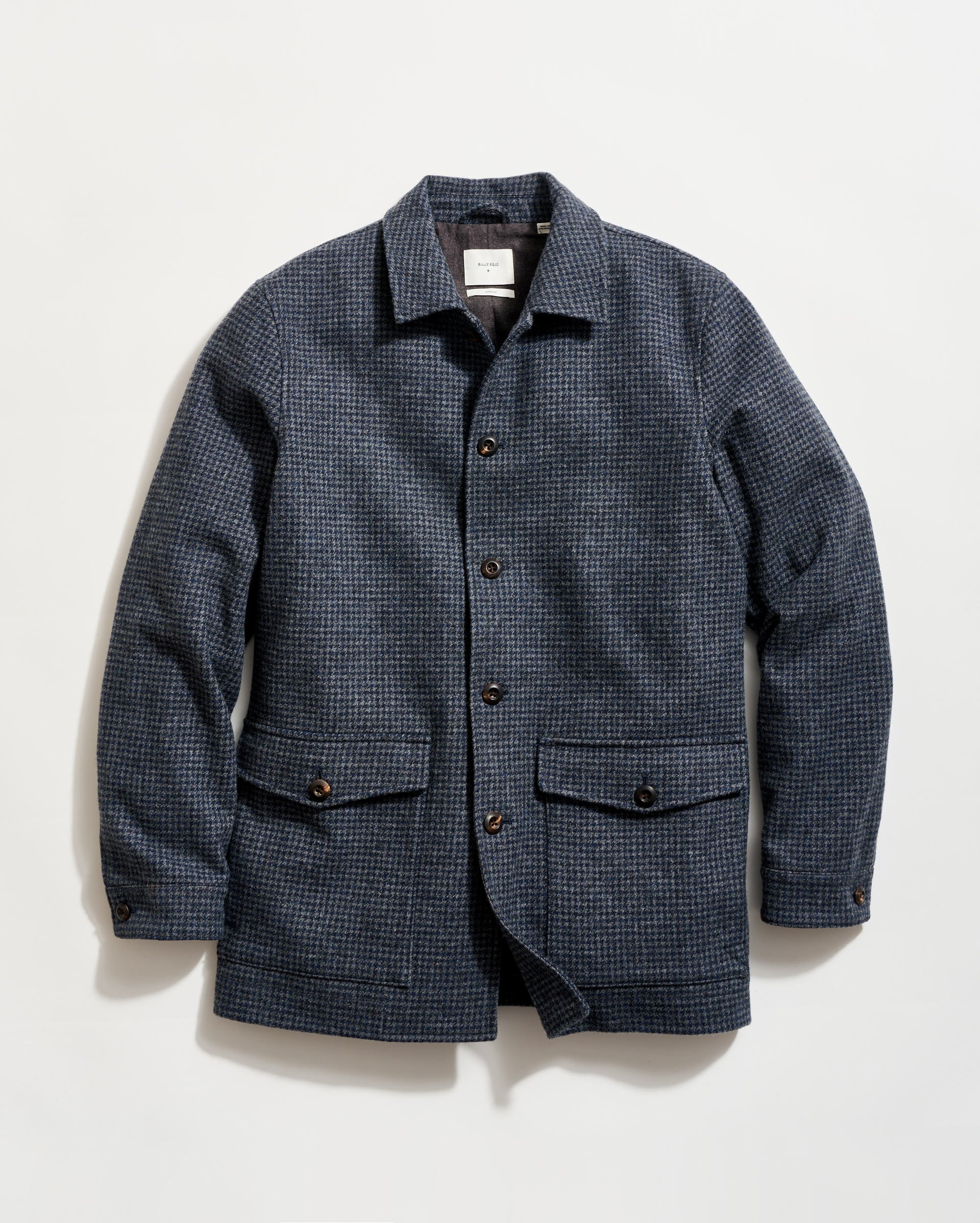 Billy Reid Bennet Overcoat, Navy Multi Billy Reid Bennet Overcoat, Navy Multi