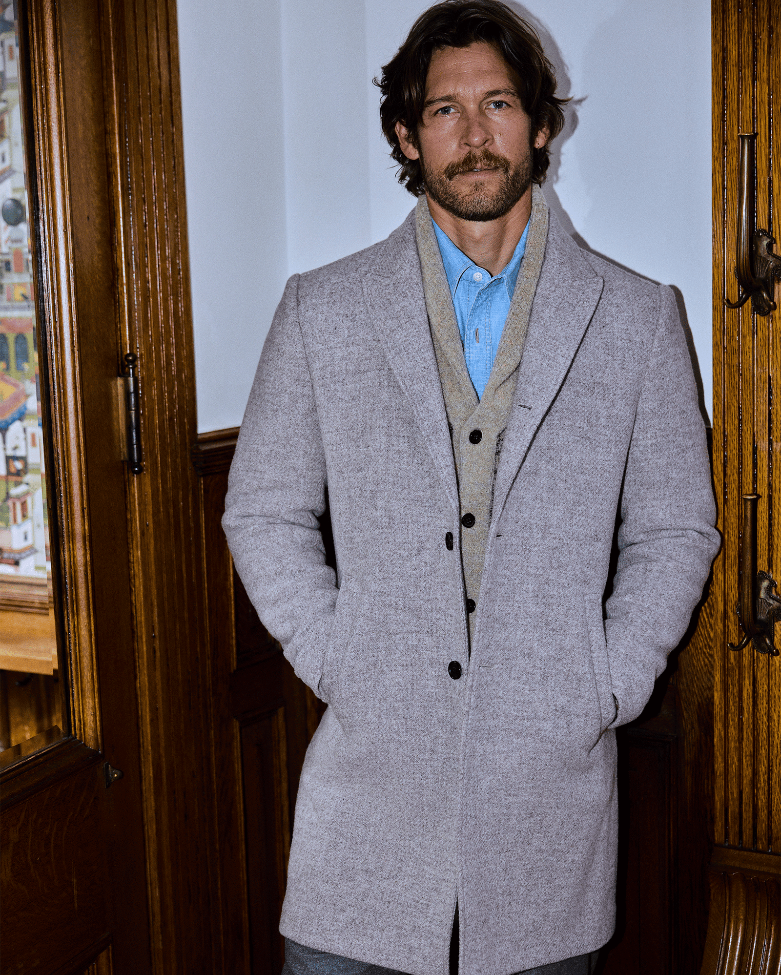 Virgin Wool Twill Walking Car Coat