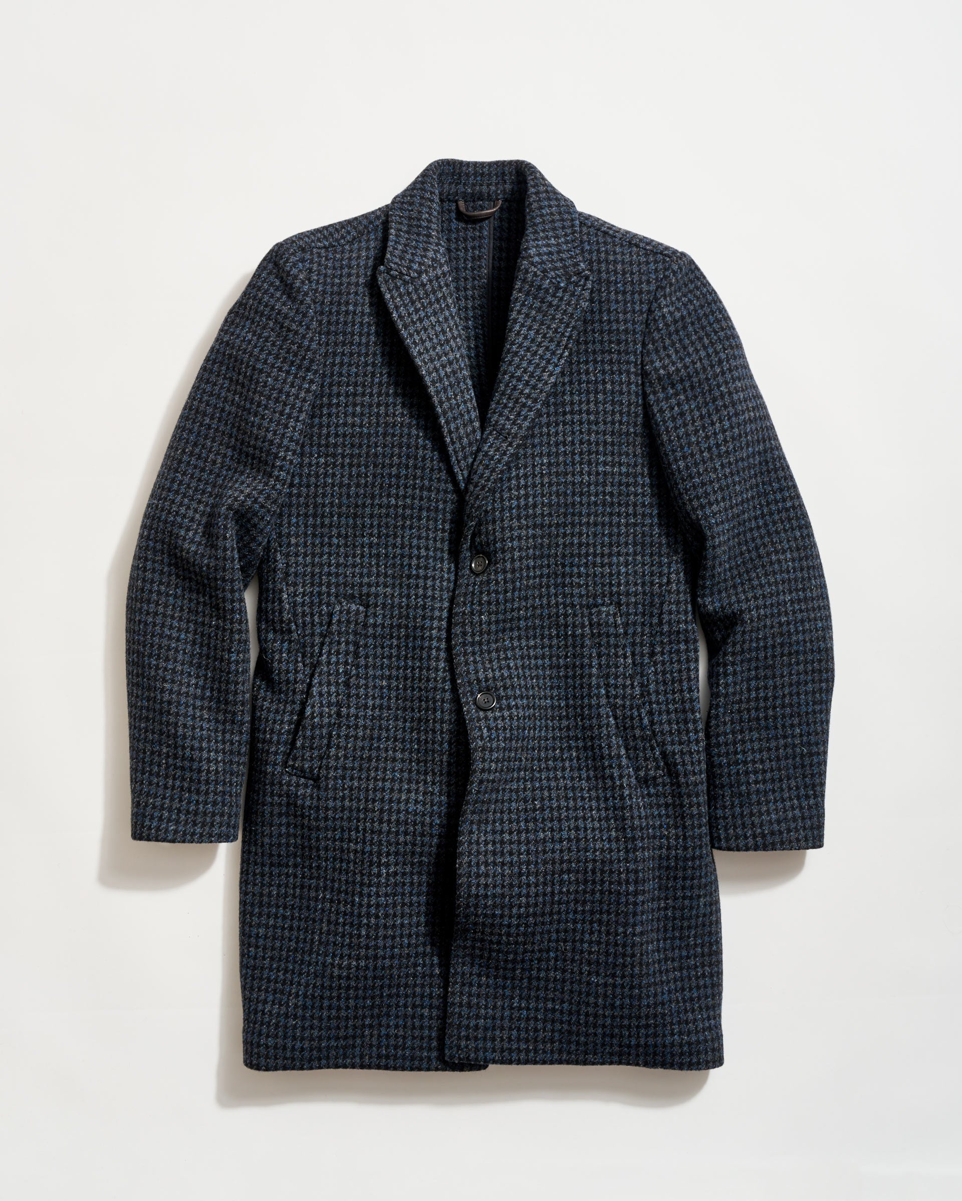 Virgin Wool Houndstooth Walking Car Coat | Billy Reid