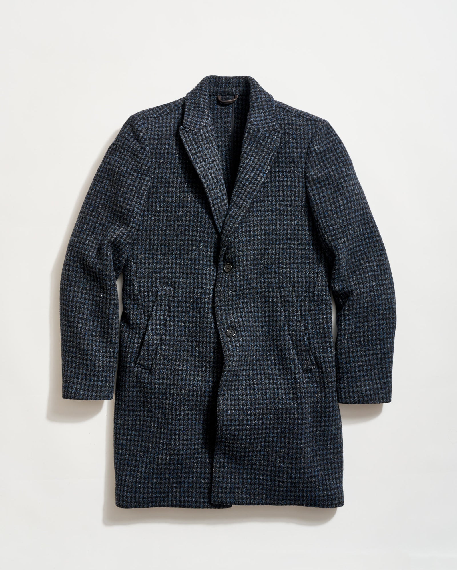 VIRGIN WOOL HOUNDSTOOTH WALKING CAR COAT