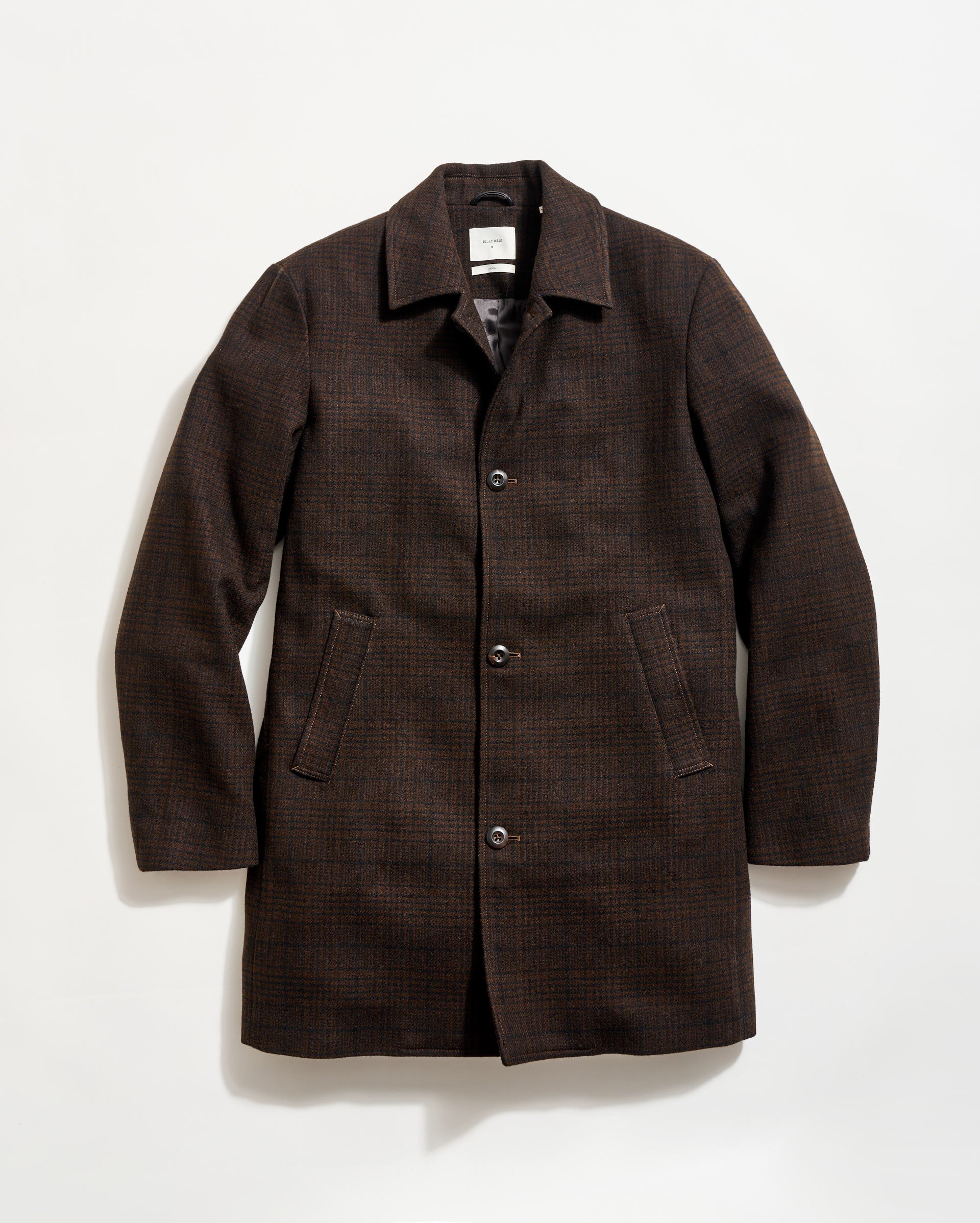 Plaid Cooper Wool-Blend Overcoat, Horn Buttons | Billy Reid