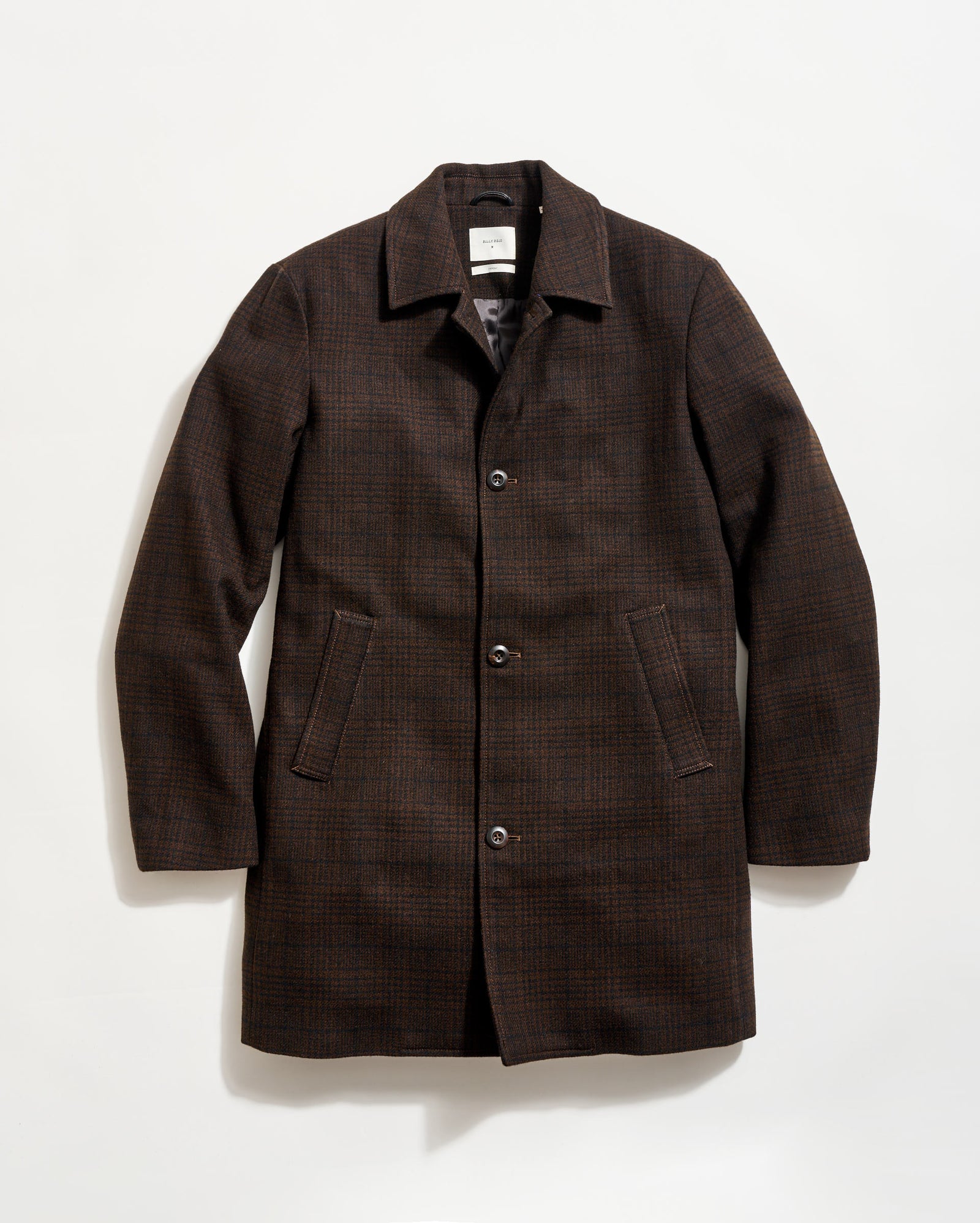 Plaid Cooper Wool-Blend Overcoat, Horn Buttons Plaid Cooper Wool-Blend Overcoat, Horn Buttons