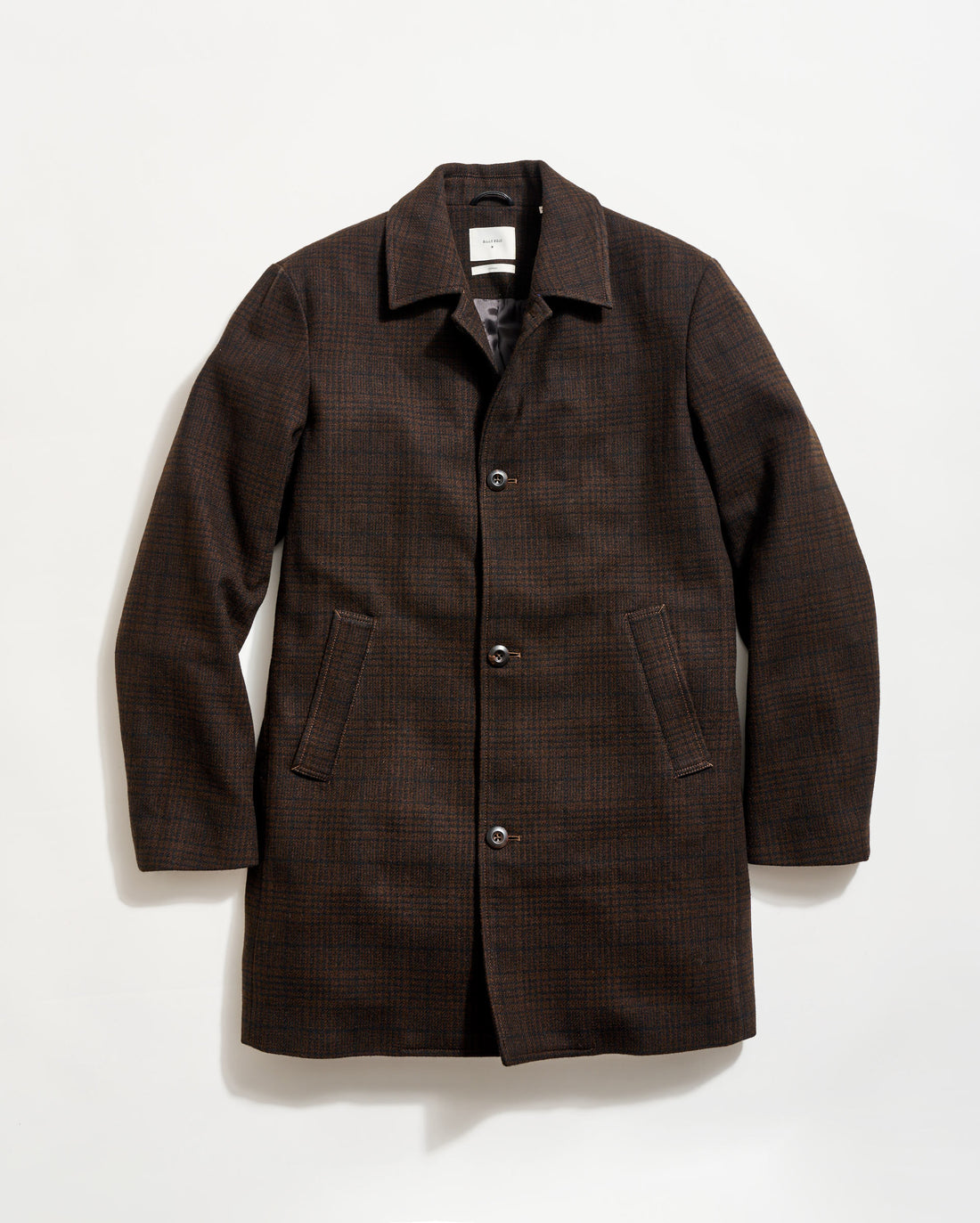 Plaid Cooper Overcoat in Brown Multi