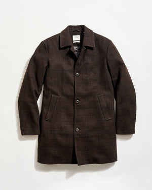 Plaid Cooper Overcoat in Brown Multi
