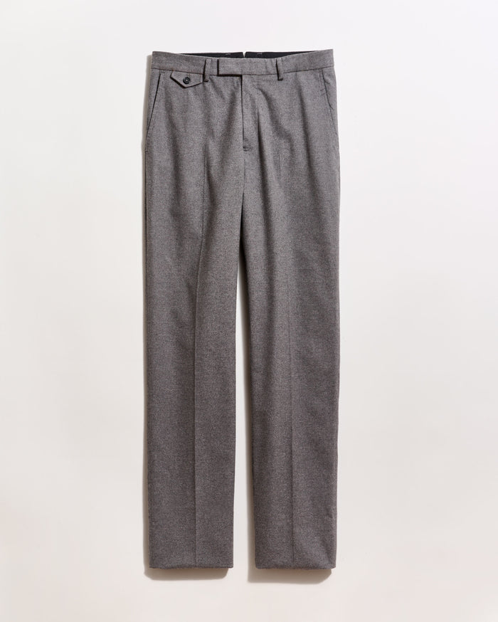 Flannel Flat Front Trouser in Grey Heather | Billy Reid Flannel Flat Front Trouser in Grey Heather | Billy Reid