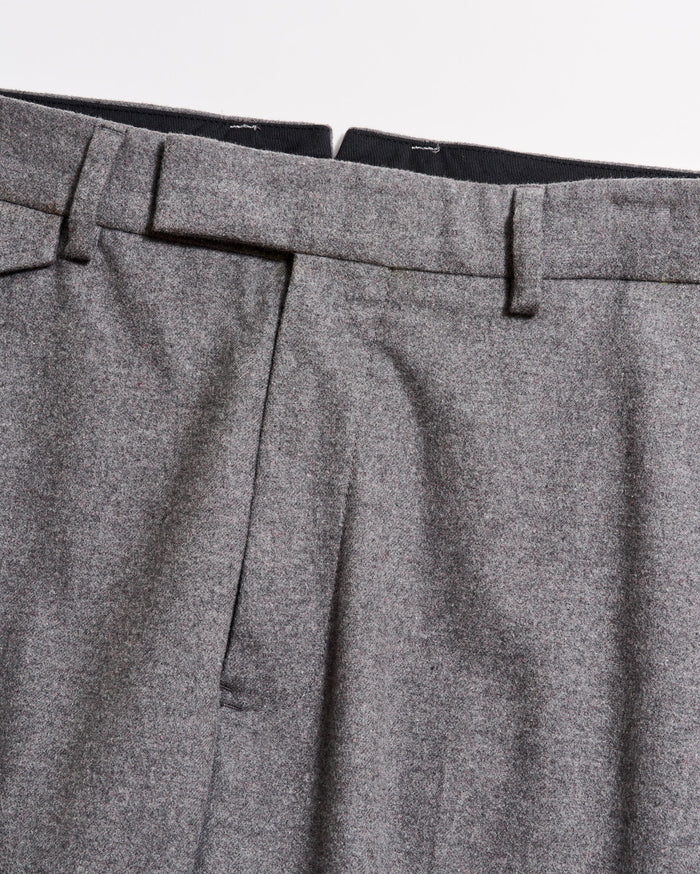 Flannel Flat Front Trouser in Grey Heather | Billy Reid Flannel Flat Front Trouser in Grey Heather | Billy Reid