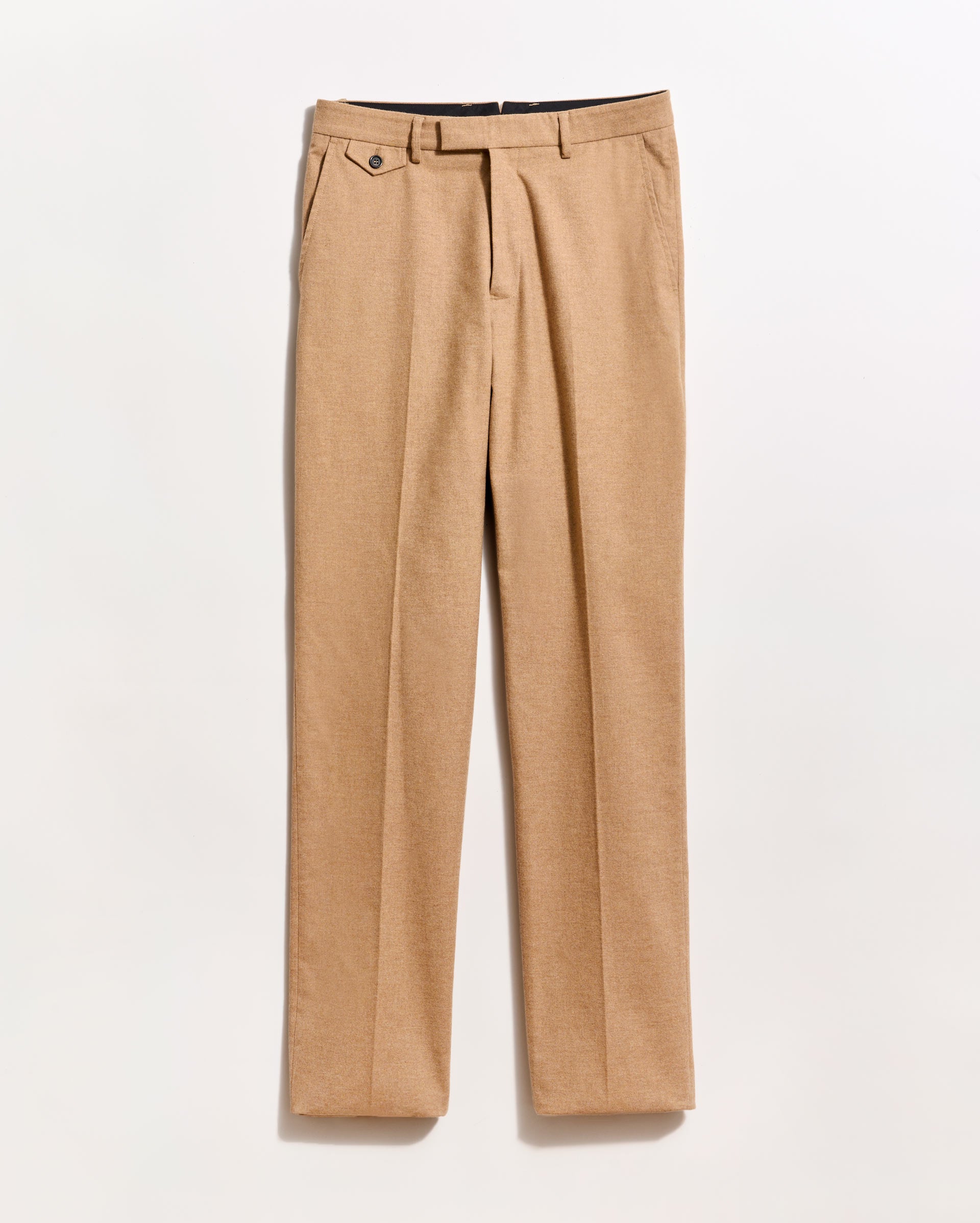 Flannel Flat Front Trouser, Slim Fit - Tan | Billy Reid