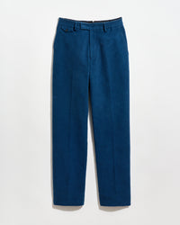 Moleskin Flat Front Trouser in Denim Blue