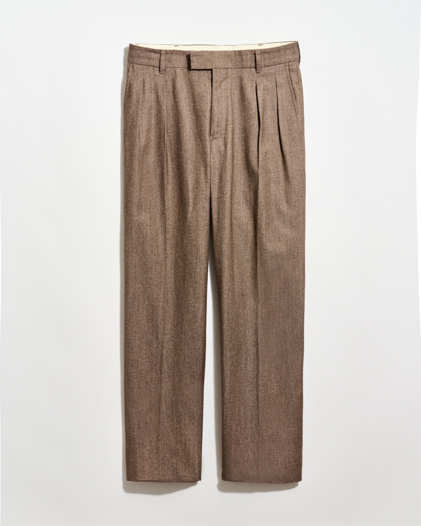 pleated dress trousers Men's Relaxed Fit Pants Two back pockets Billy Reid Twill Double Pleated