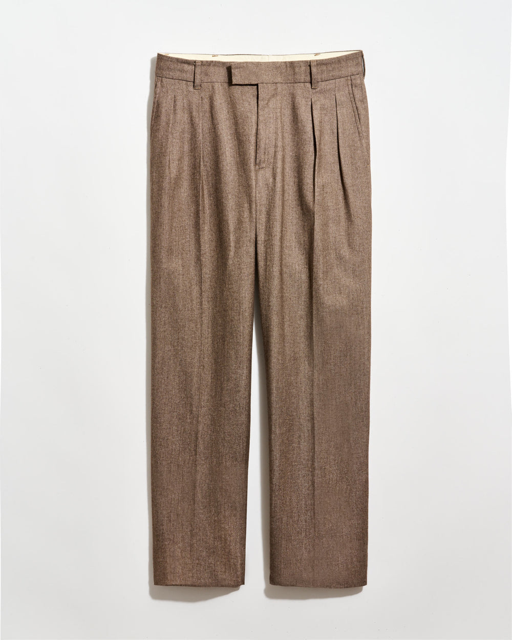 Billy Reid Twill Double Pleated Trouser, Brown Billy Reid Twill Double Pleated Trouser, Brown