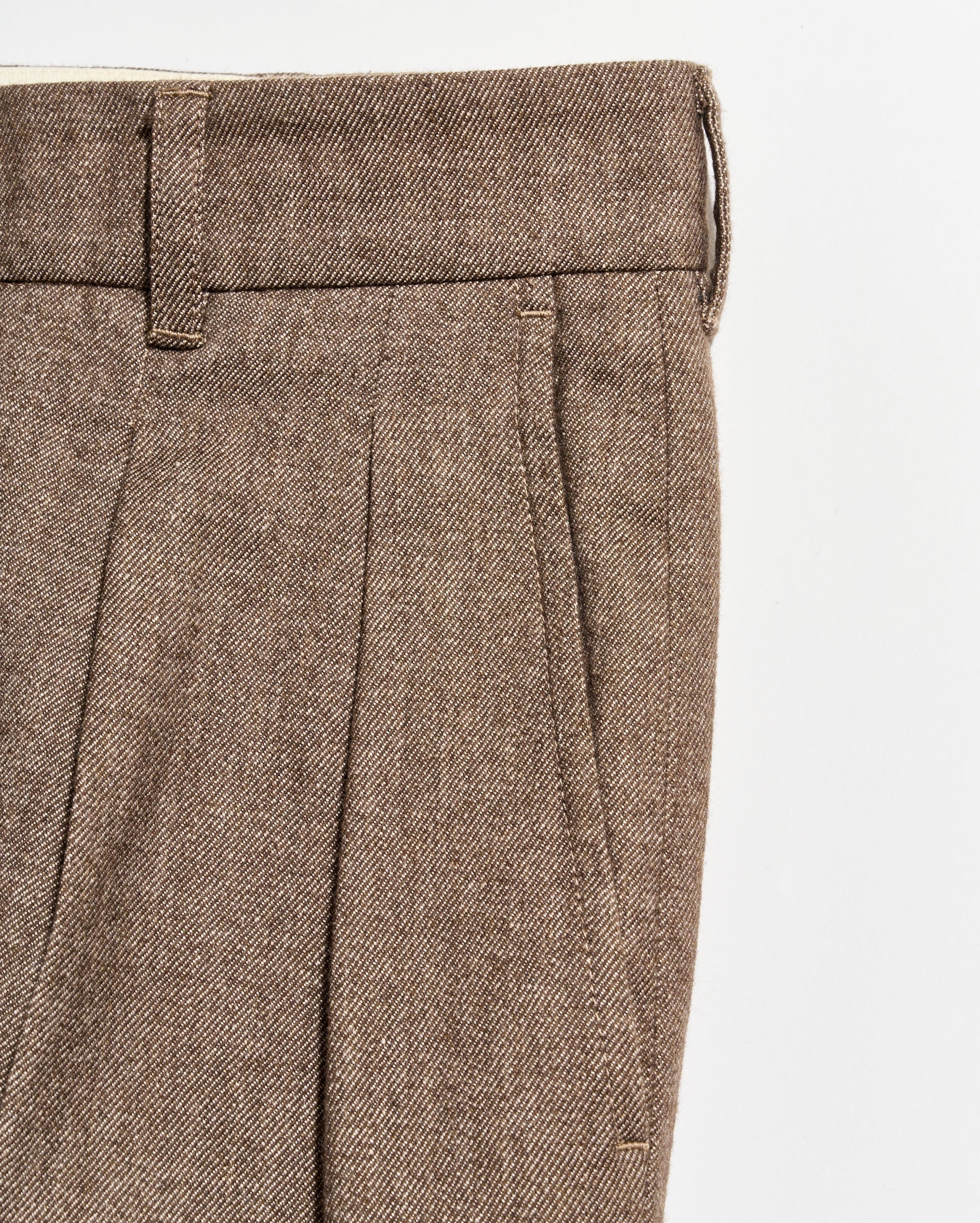 Billy Reid Twill Double Pleated Trouser, Brown Billy Reid Twill Double Pleated Trouser, Brown