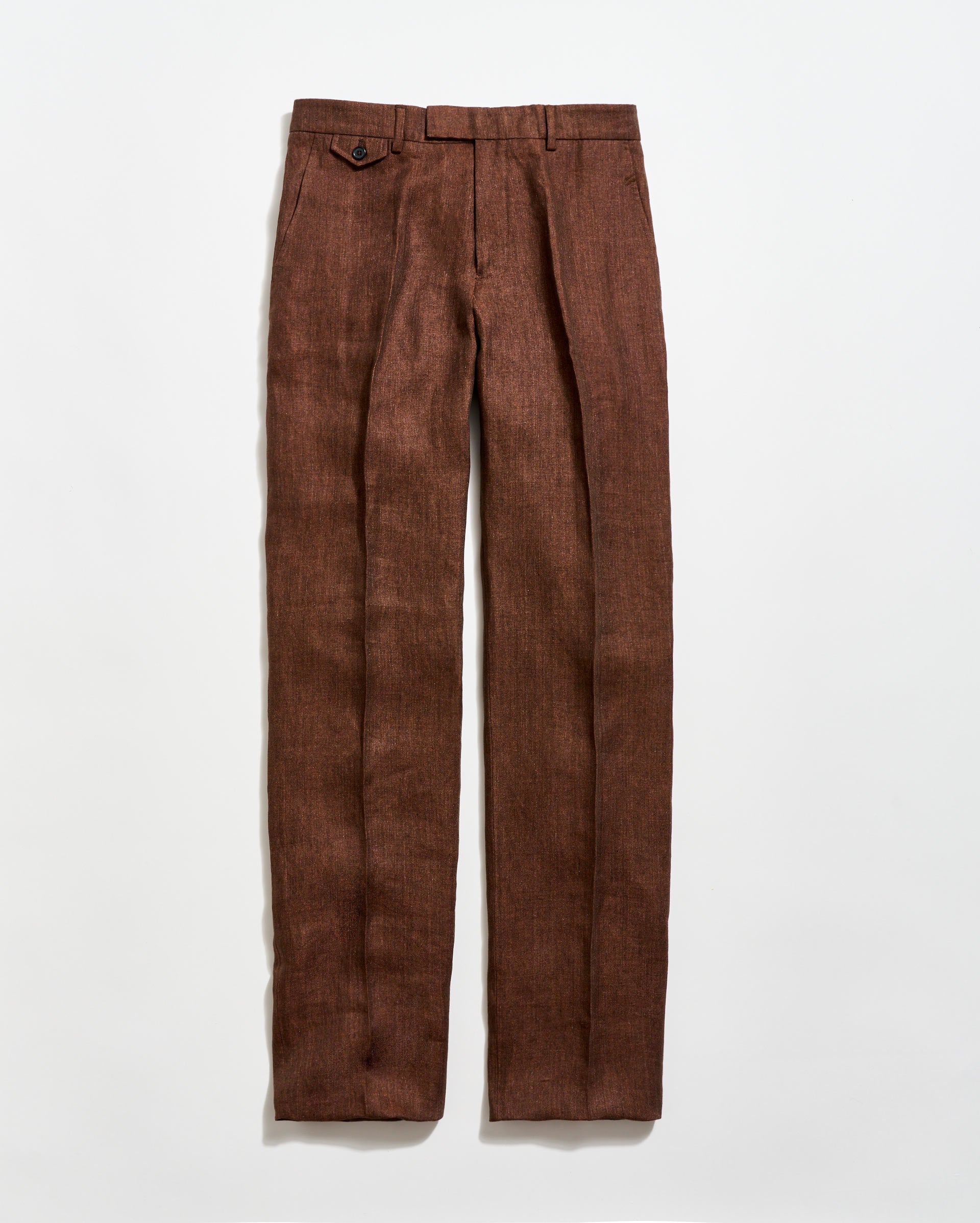 Linen Flat Front Trouser - Burnt Umber | Billy Reid