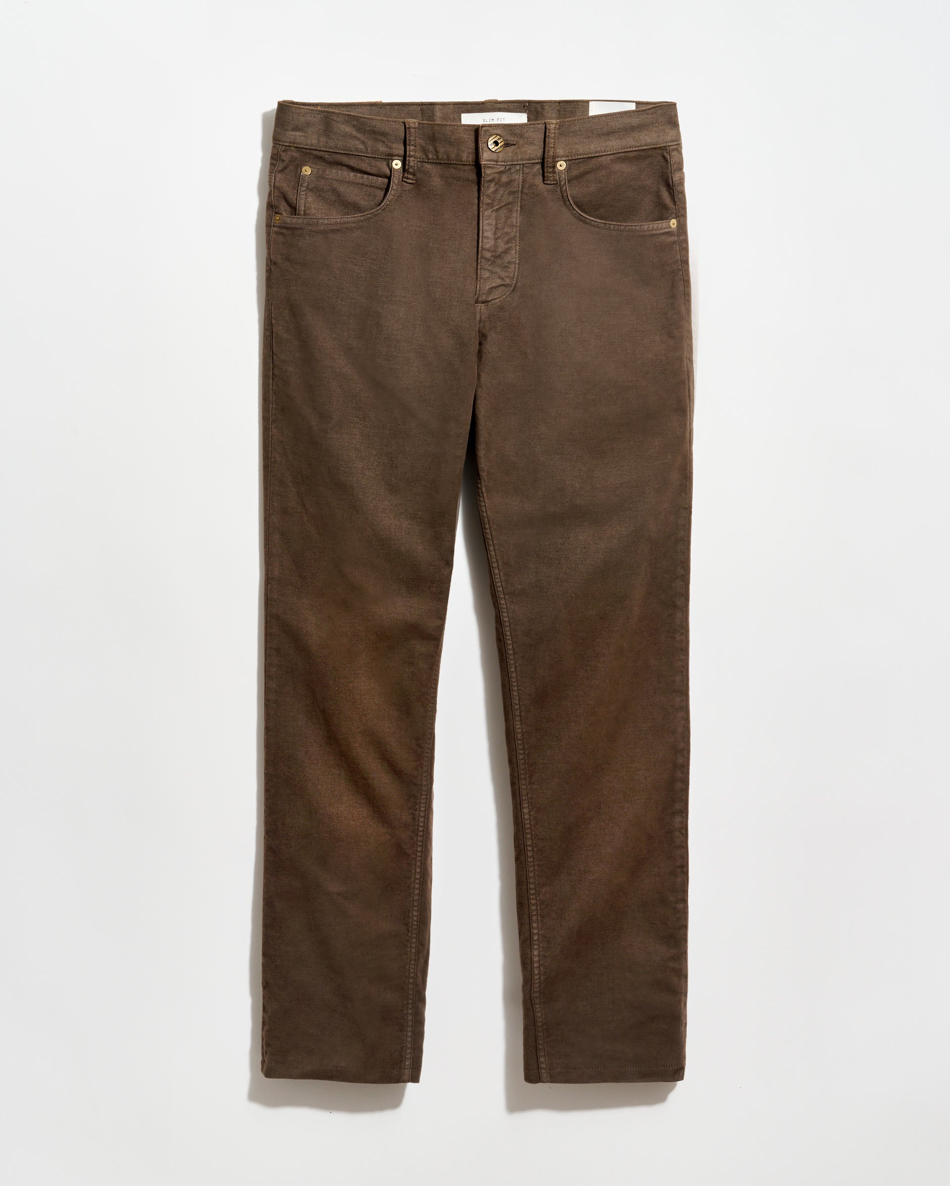 5 Pocket Pant | Ultra-Soft Cotton, Slim Fit, Antique Brass