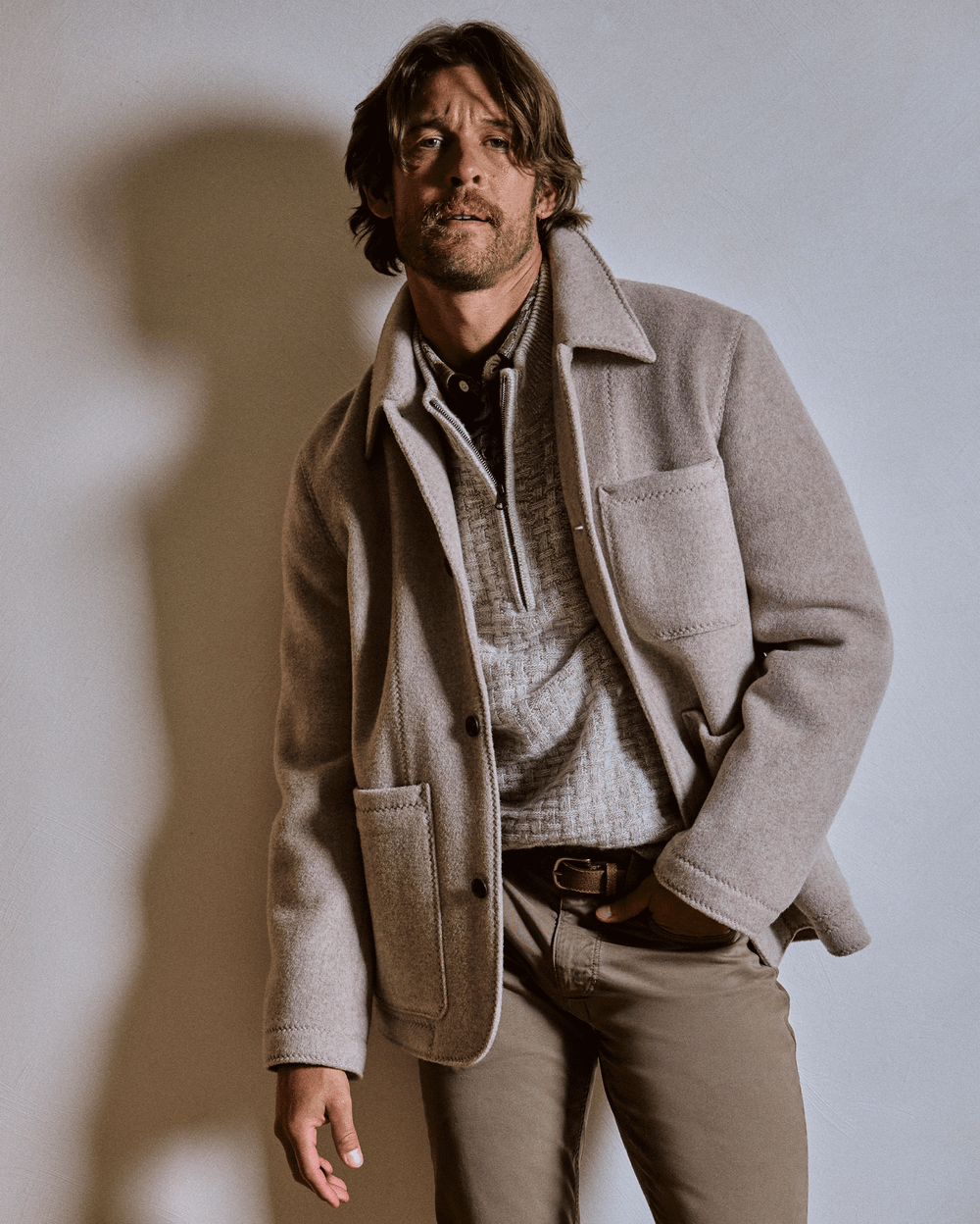 Model wears the Felted Wool Coat