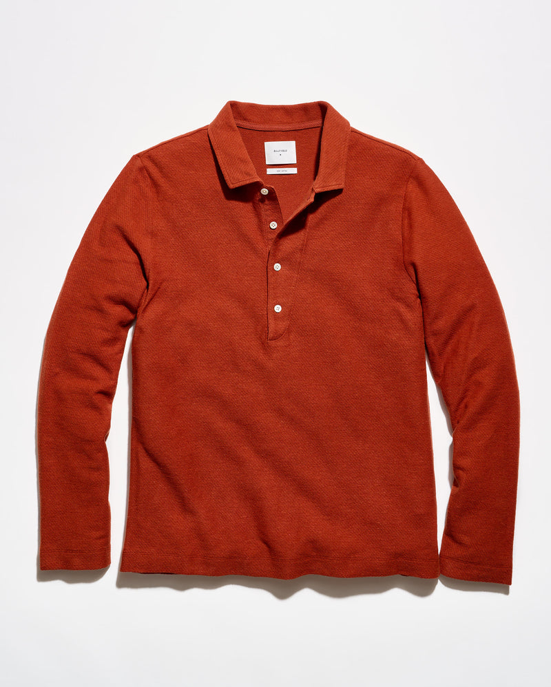 Long Sleeve Hemp Cotton Twill Polo
