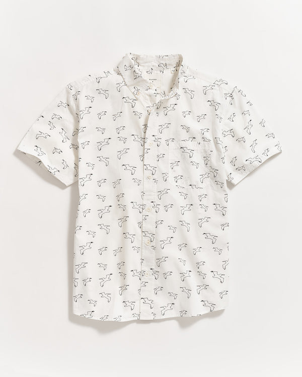 Short Sleeve Tuscumbia Shirt in White/Black