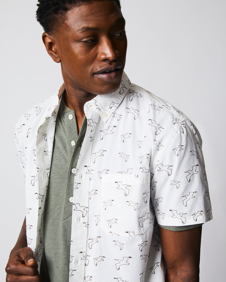 Short Sleeve Tuscumbia Shirt in White/Black