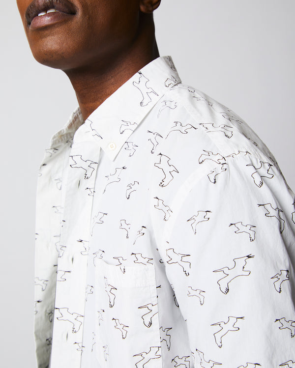 Short Sleeve Tuscumbia Shirt in White/Black